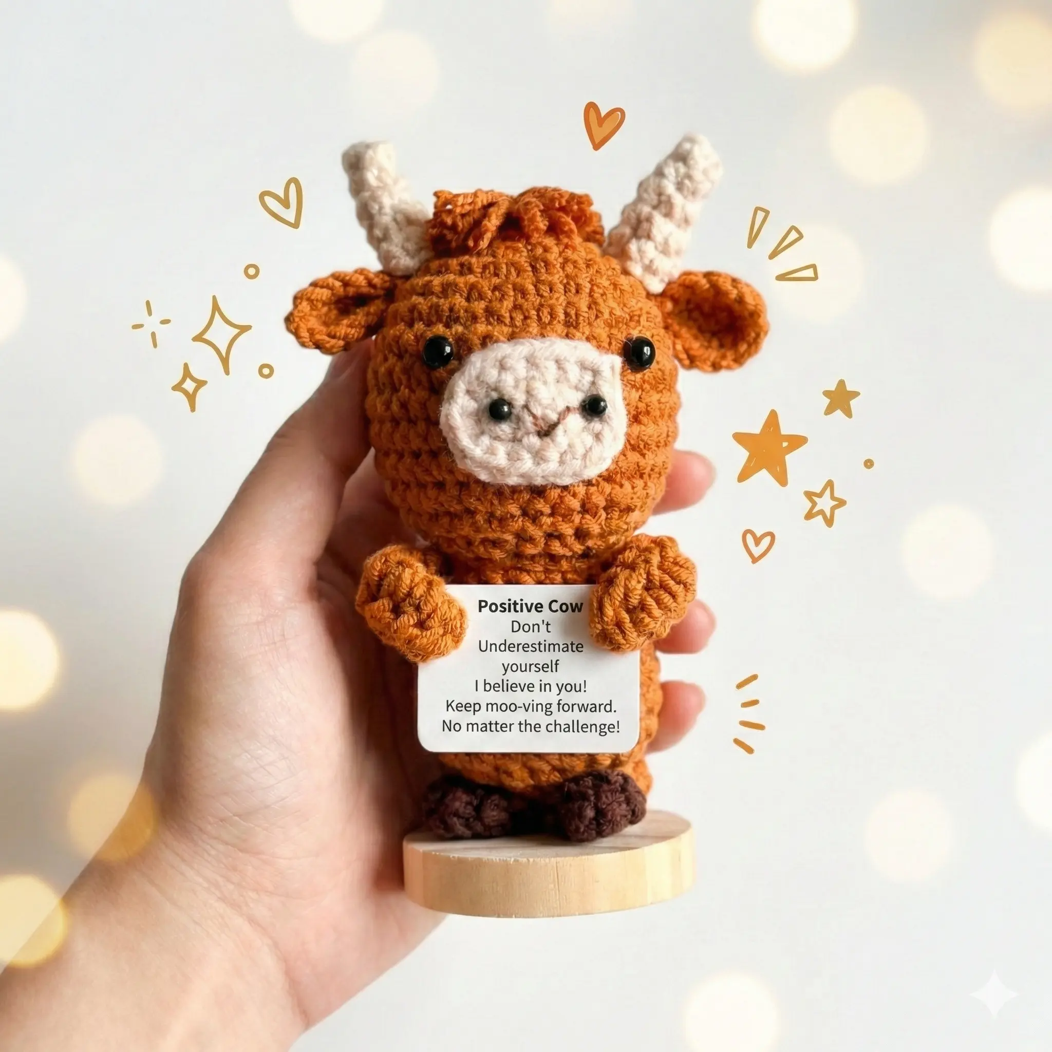 100% Handmade Amigurumi Crochet Cotton Yarn Plush Charm - 7 in Length, Hanger Decor, Besties Gift, Knitting & Crochet DIY Haberdashery, Adorable Car Charm for Hanging in Car, 7 Inches In Length