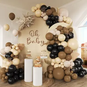 146-Piece Black, Brown & Nude Balloon Garland Kit for Cowboy, Western Baby Shower & Party Decor