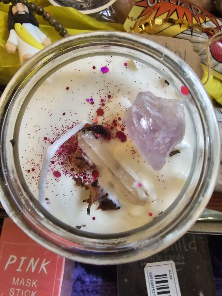 Aura Box All-in-one Set .MYSTERY BOX-crystals, candles,  cards, sage, palosanto, incense,  pink puff, head band Auspicious Auspicious Auspicious Birthday. gift box