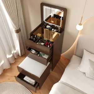 3 in 1 Vanity Desk with Flip Top Mirror Small Make Up Vanity Set with Visible Glass Desktop Compact Makeup Vanity with 3 Drawers Dressing Table Prime Day Deals For You Days