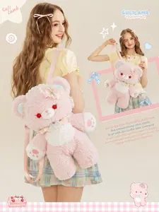 Gulibags ideal gift choice pink bear backpack，fashionable unique bag.Especially as a top choice for gifts
