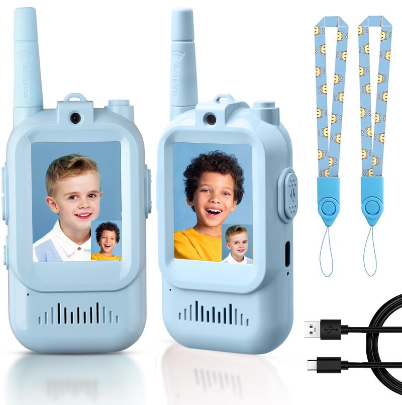 Kids Video Walkie Talkies Toys 2 Pack Long Range Communication with Camera Ideal for 3-12 Year Olds Colorful Audio for Outdoor Indoor Play Holiday Christmas Gifts