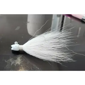Smiling bill White bucktail jig