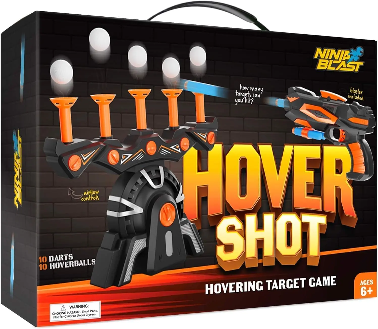 Hover Shot Shooting Toy for Kids - Ball Target Game for Nerf Guns Cool Birthday Gifts Toys for Boys Age 6+ Year Old Boy Best Teenage Gift Idea - Gun, Targets & Darts