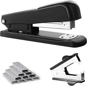 Black Modern Office Stapler, 25 Sheet Capacity, Automatic, Includes 1000 Staples and Staple Remover