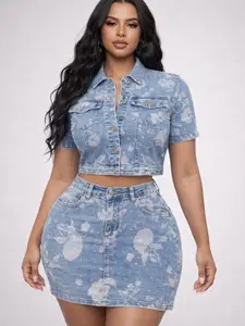 Rose Stamp Flower Top Jacket (only Jacket)