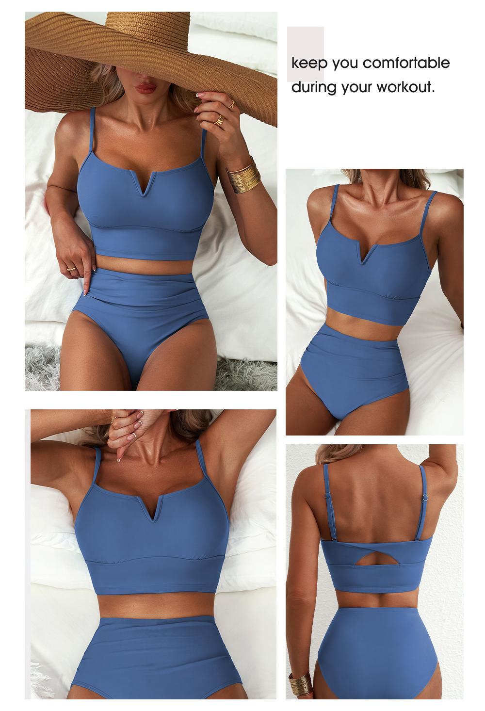 Aleumdr High Waisted Bikini Sets for Women V Wire Two Piece Swimsuits with Tummy Control & Adjustable Straps 2026 Beachwear SpringStatements