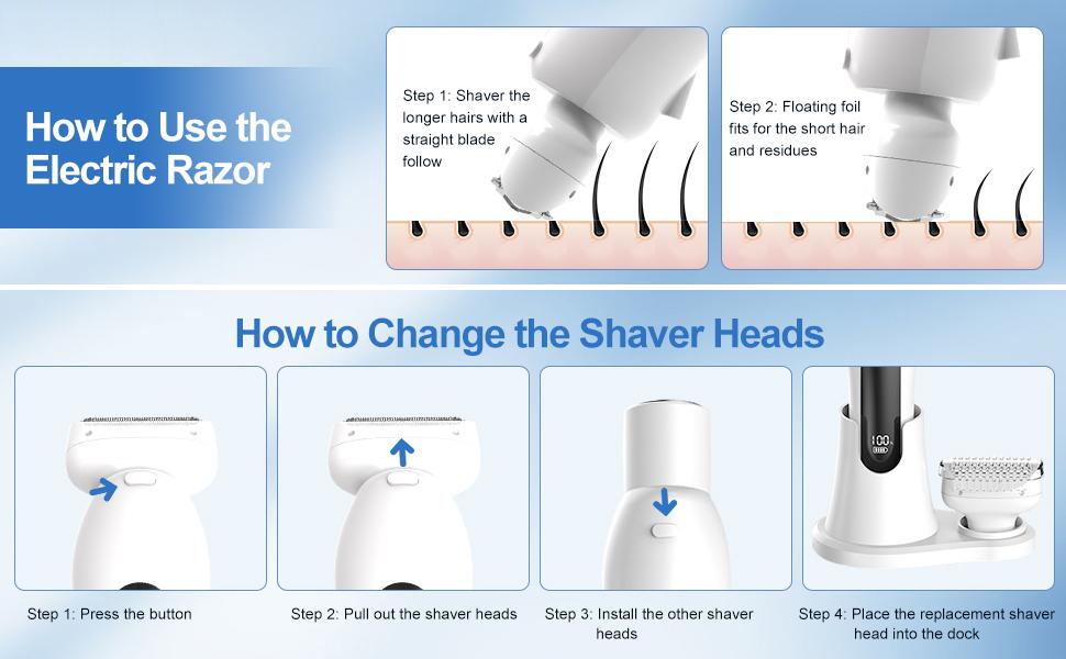 SEALIGHT 2 in 1 Shaver, Wet-Dry Usable Electric Shaver, USB Rechargeable, Hair Removal for Face, Legs, Cordless Waterproof Trimmer with Head Base, Painless Epilator, remington shaver, shaver for men #springtok SEALIGHT 2 in 1 Shaver, Wet-Dry Usable Electric Shaver, USB Rechargeable, Hair Removal for Face, Legs, Cordless Waterproof Trimmer with Head Base, Painless Epilator, remington shaver, shaver for men #springtok