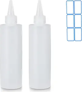 2 Pack 10 Oz (300ml) Condiment Squeeze Bottles, Leak Proof Refillable Condiment Container for Kitchen Use | 2 Pack, Leak Proof, Refillable, for Kitchen Use