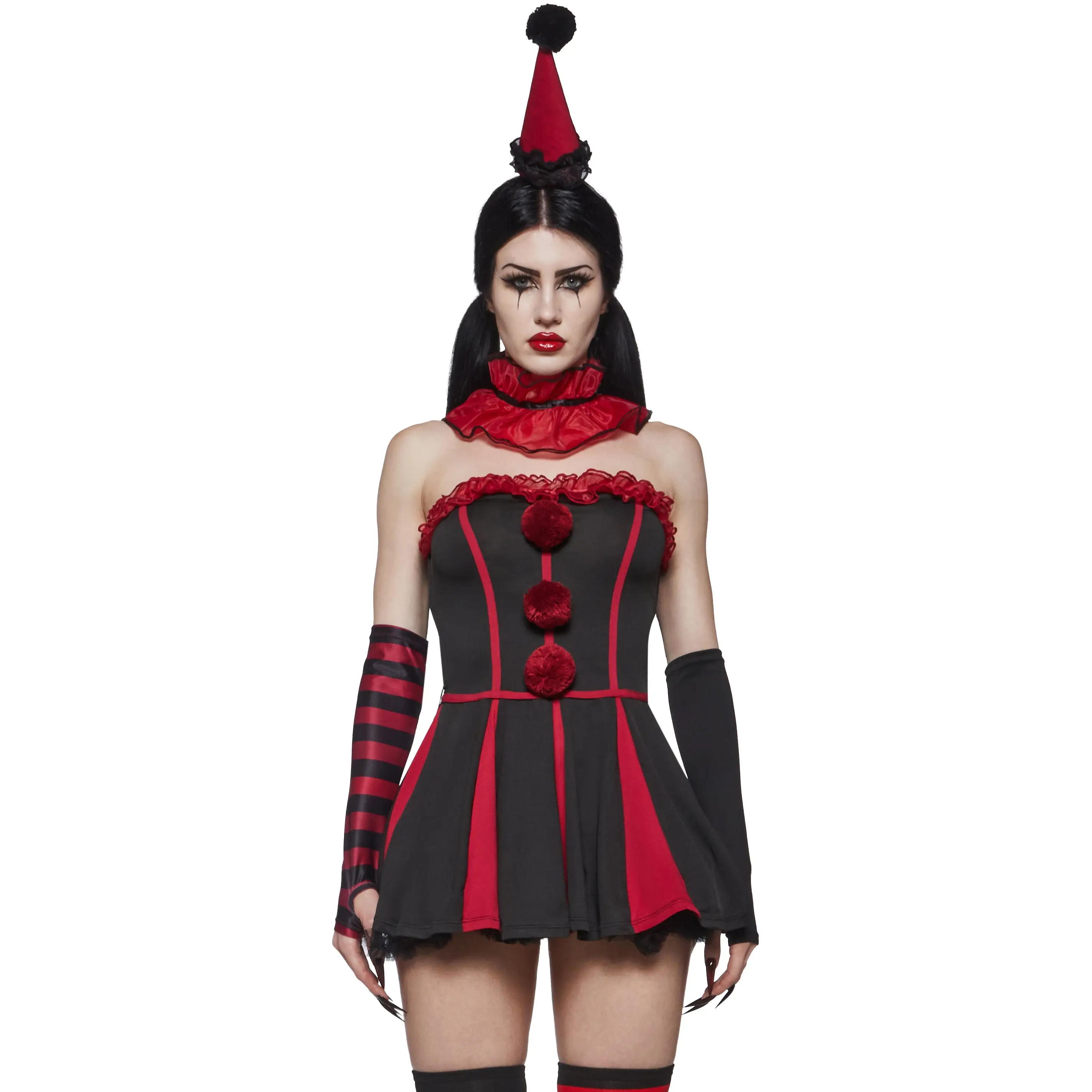 Classic Clown Girl Costume - Red
