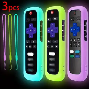1/2/3 piece set of luminous silicone remote control with rope suitable for TCL Hisense Roku TV remote control