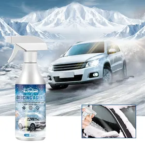 Fast-acting automotive de-icer, ice and snow melting agent, car windshield de-icing spray, portable winter emergency kit, fast-acting antifreeze