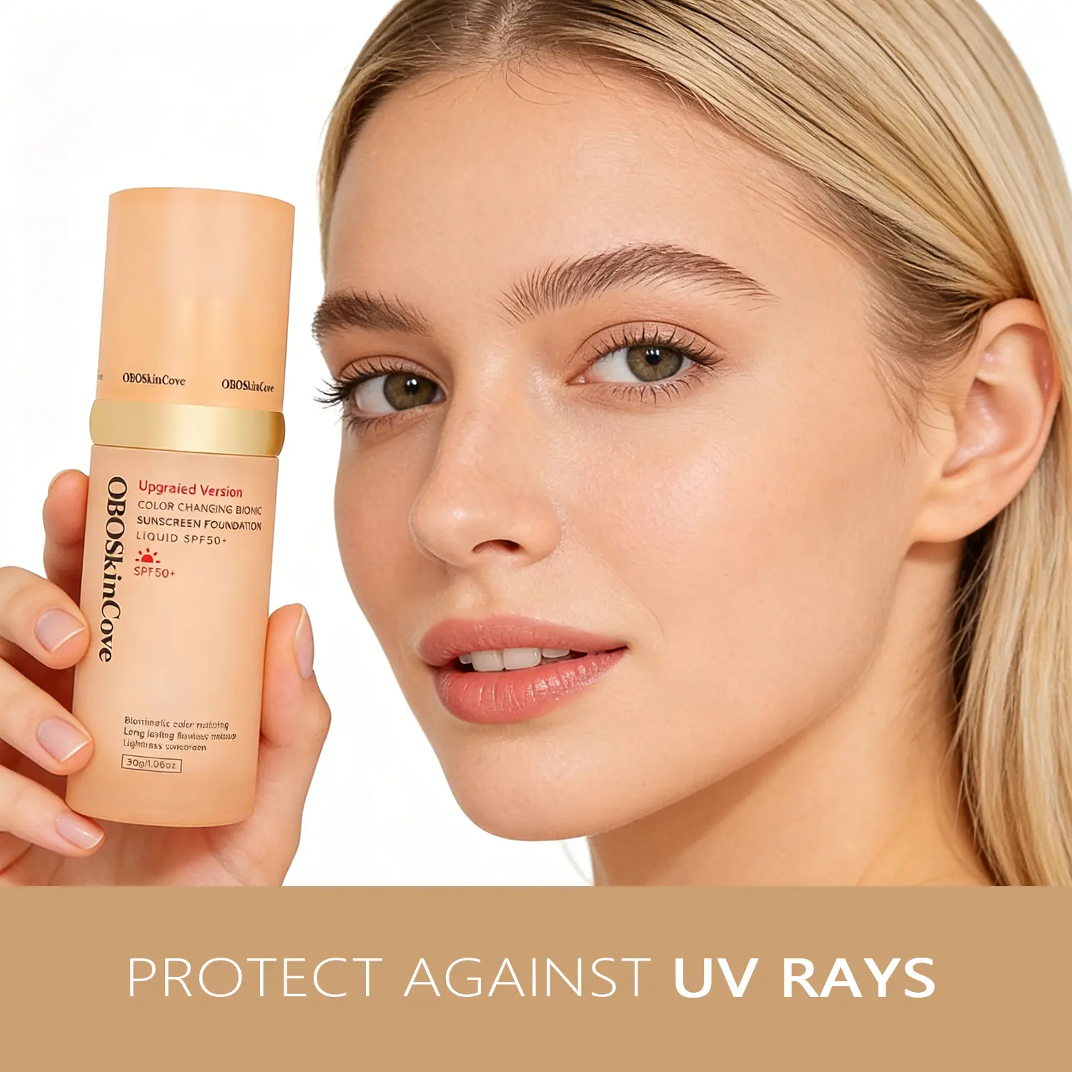OBOSkincove 4-in-1 Tinted Sunscreen Foundation SPF50+ Cosmetic - 30ML Compact Hydrating Moisturize Facial Cream with Niacinamide, Lightweight Concealer & Foundation, UV Protection, Even Skin Tone for All Skin Types