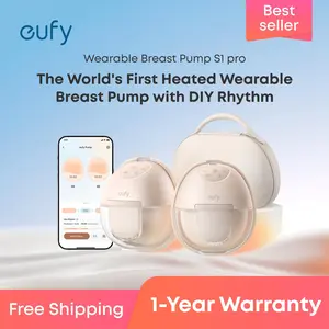 eufy S1&S1 Pro Heated Wearable Breast Pump, Hands-Free Breast Pump with Industry-Leading HeatFlow Tech, App-Controlled OptiRhythm, Hospital-Grade Suction, Leakproof, Slim and Ultra-Quiet for in-Bra Use