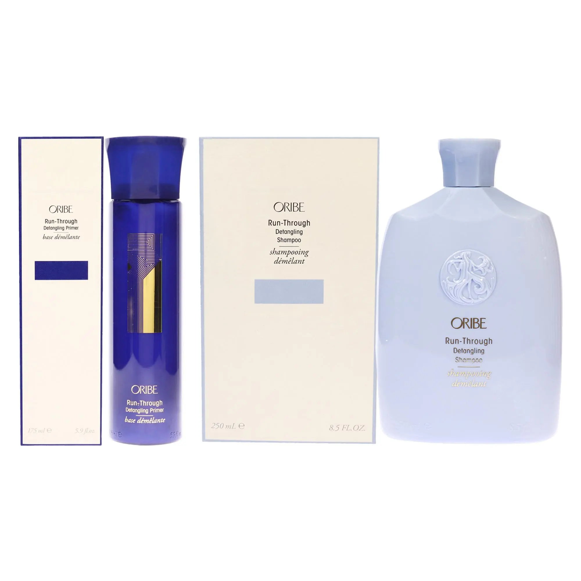 Run-Through Detangling Primer and Shampoo Kit by Oribe for Unisex - 2 Pc Kit 5.9oz Run-Through Detangling Primer, 8.5oz Run-Through Detangling Shampoo