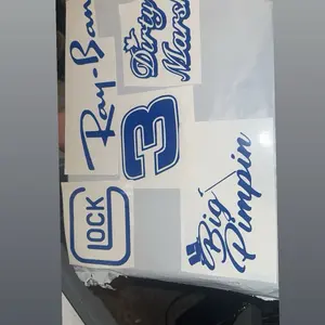 5 pack of stickers in blue