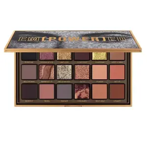Golden 18-Color  Palette — European/American Pearlized Rose Gold Shades, Chocolate Brown Nude Tones, Matte Finish glitter eyeshadow