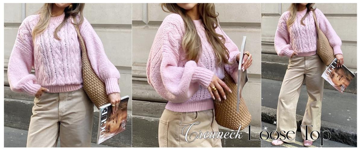 MEROKEETY Womens Fall Cable Knit Sweaters 2025 Long Lantern Sleeve Crewneck Chunky Loose Pullover Tops Winter Clothes MEROKEETY Womens Fall Cable Knit Sweaters 2025 Long Lantern Sleeve Crewneck Chunky Loose Pullover Tops Winter Clothes