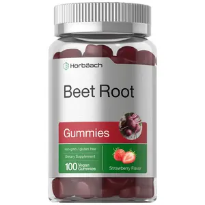 Horbäach Beet Root Gummies | 6000mg | 100 Count | Vegan, Non-GMO, and Gluten Free Formula | Strawberry Flavor