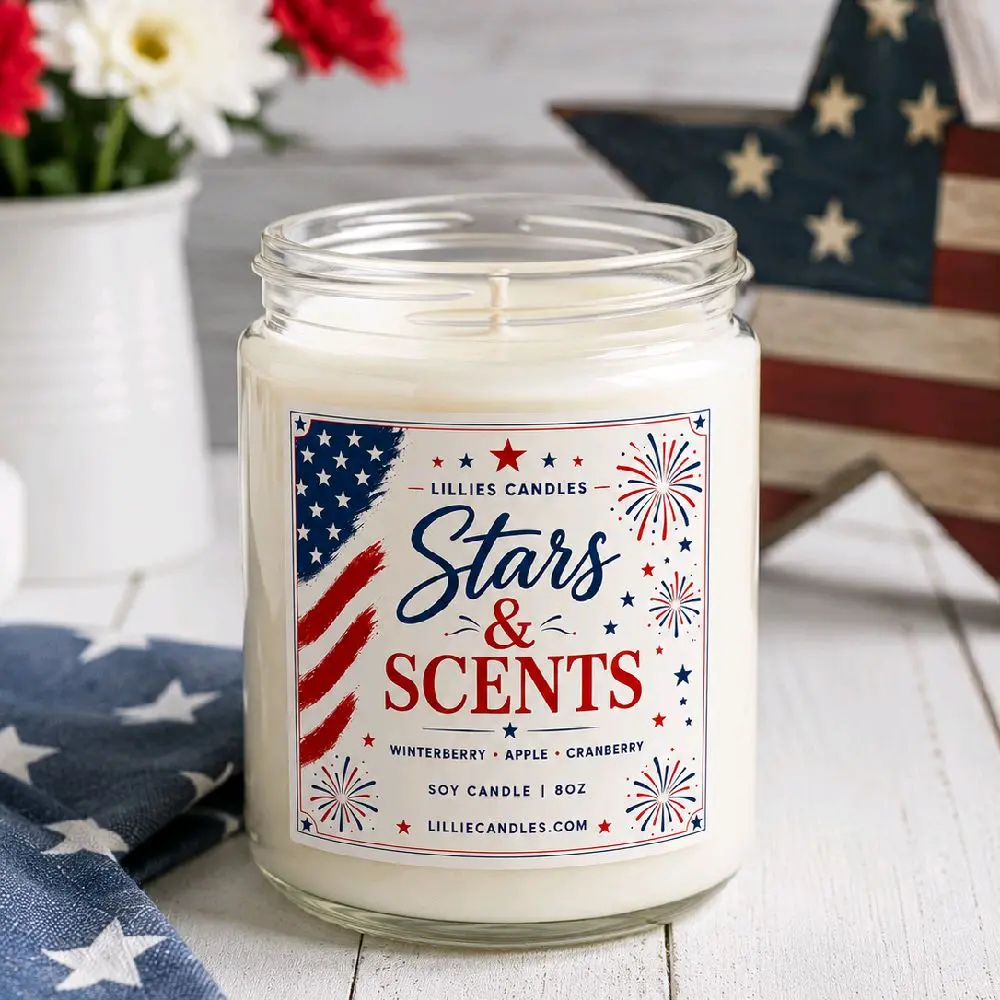 Stars & Scents Soy Candle| Patriotic| Memorial Day| Independence Day| 4th of July| American Flag