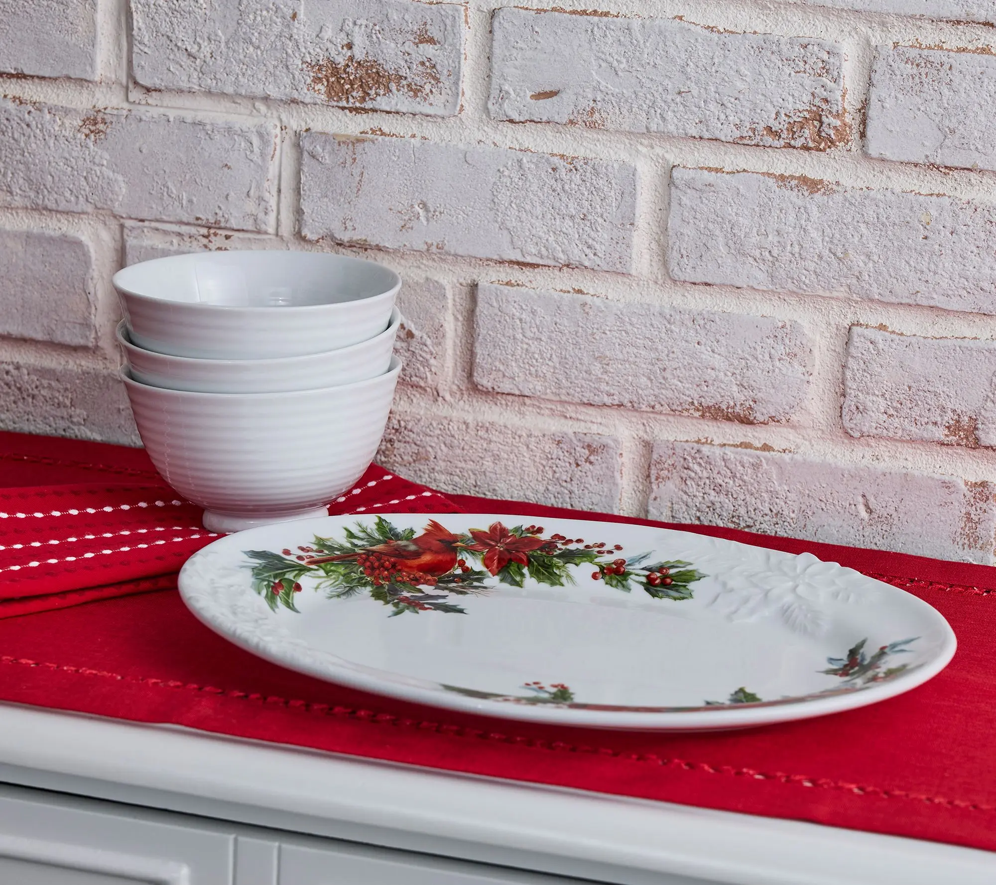 Home` Reflections 14" Oval Holiday Serving Platter