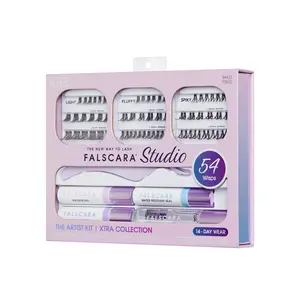 KISS FALSCARA Studio Lash Extension Kit - Xtra, 54 Wisps, Beauty & Personal Care False Eyelashes with Adhesives