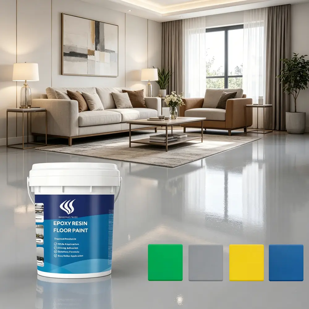 SHENGWEI Professional Epoxy Floor Paint - 1 Gal (Covers 120 Sq Ft) for Garage, Warehouse Flooring, Lightweight, Wear-Resistant Finish for Busy Floors, Waterproof, Oil Resistant, Eco-Friendly Seamless Coating, Easy Construction, High Adhesion