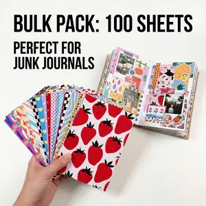 100 Sheets Cute Aesthetic Scrapbook Paper | Single-Sided Decorative Craft Paper For Junk Journal, Card Making & Collage Art