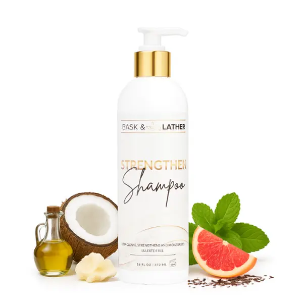 Strengthening Shampoo -  All-Natural for Gentle Cleansing and Optimal Hydration - With Castor Oil, Honey, and Shea Butter - Good for All Hair Types - 8 FL Oz anti-hair loss rosemary