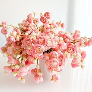 10" Artificial Mini Ranunculus bundle in Salmon Pink, Faux Spring Flowers, DIY Centerpiece |Florals |Wedding| Home Design