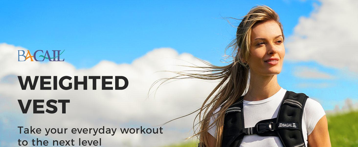 【SpringStatements】BAGAIL Weighted Vest, 5lbs/8lbs/10lbs/12lbs/15lbs/20lbs/25lbs/30lbs Weight Vest with Detachable Phone Pouch, Rucking Vest for Women, Men, Walking, Weight Loss, Training, Running