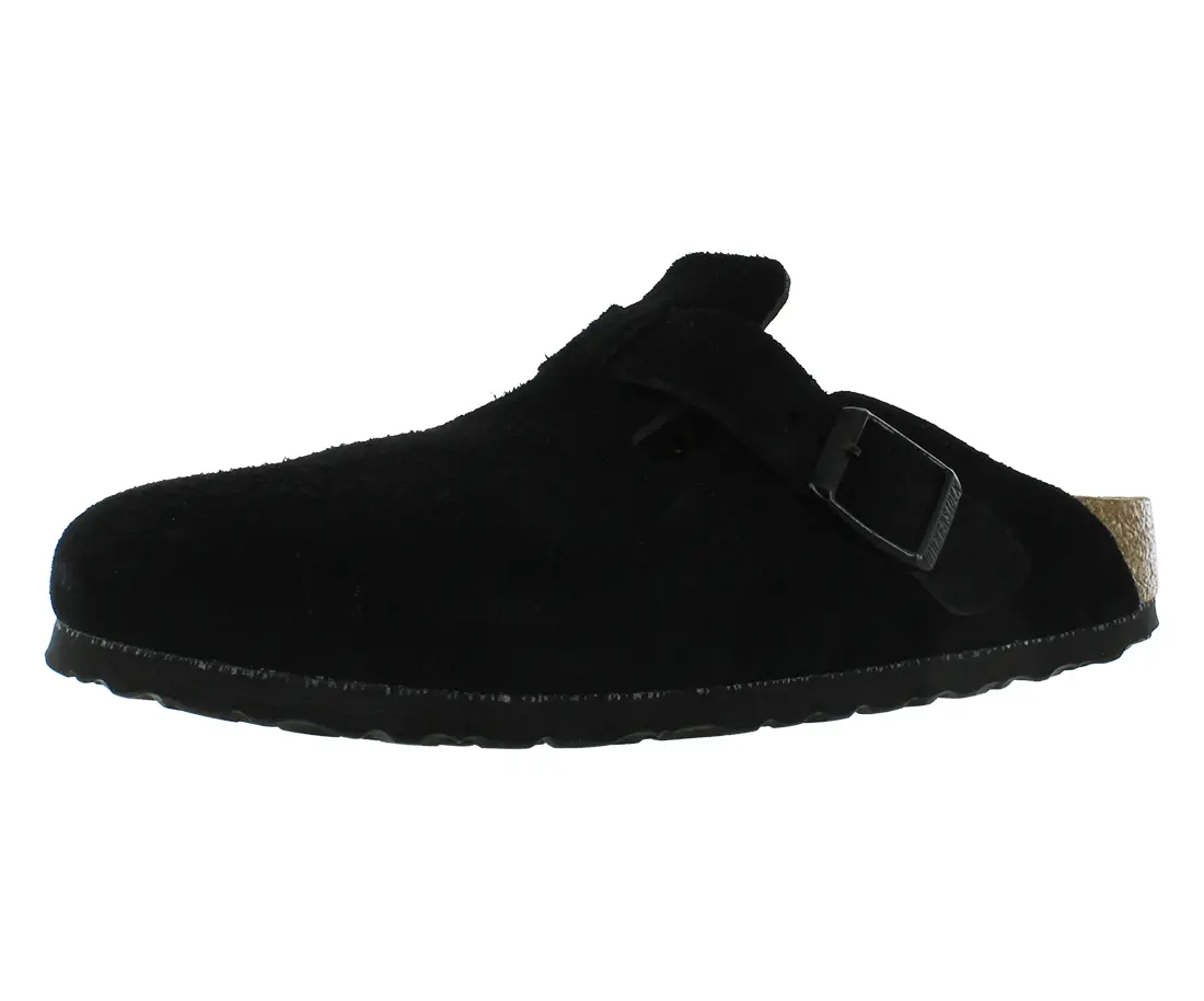 Women's Birkenstock Boston Narrow Fit Suede Closed-Toe Classic Clogs - Unisex All-Seasons Flat Solid Casual Footwear