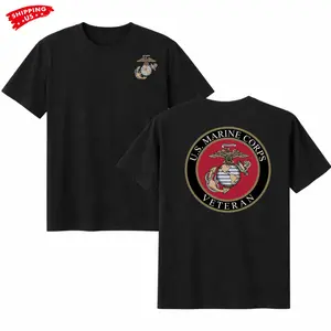 US Marine Corps Veteran T-Shirt, Eagle Globe Anchor USMC Veteran Military Emblem Graphic Tee, Patriotic Marine Corps Graphic Shirt for USMC Veterans, Gift for Military Supporters
