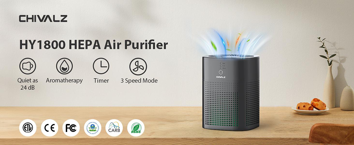 MORENTO 1800 Air Purifiers for Bedroom, HEPA Filter for Smoke, Pet Dander with Fragrance Sponge, Small Air Purifier with Sleep Mode#TikTokShopBlackFriday