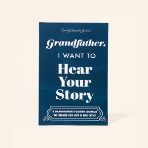 Grandfather, I Want to Hear Your Story Notebook Vintage Material Paper Interactive Journal for Grandfathers' Life Stories & Legacy
