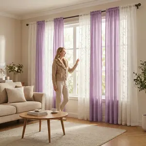 Summer Vibes, 52x84 Inch 8pcs Embroidery Sheer Combine Curtains for Living Room Bedroom Linen Sheer Curtains, Rod Pocket Luxury Black Out Curtains for Windows Apartment FT7433 L21