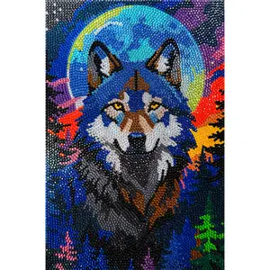 Wolf Diamond painting, Crystal Diamond Painting Kit, Frameless
