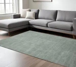 HomeRoots 570645 8 x 10 ft. Wool Hand Woven Rectangle Area Rug, Gray