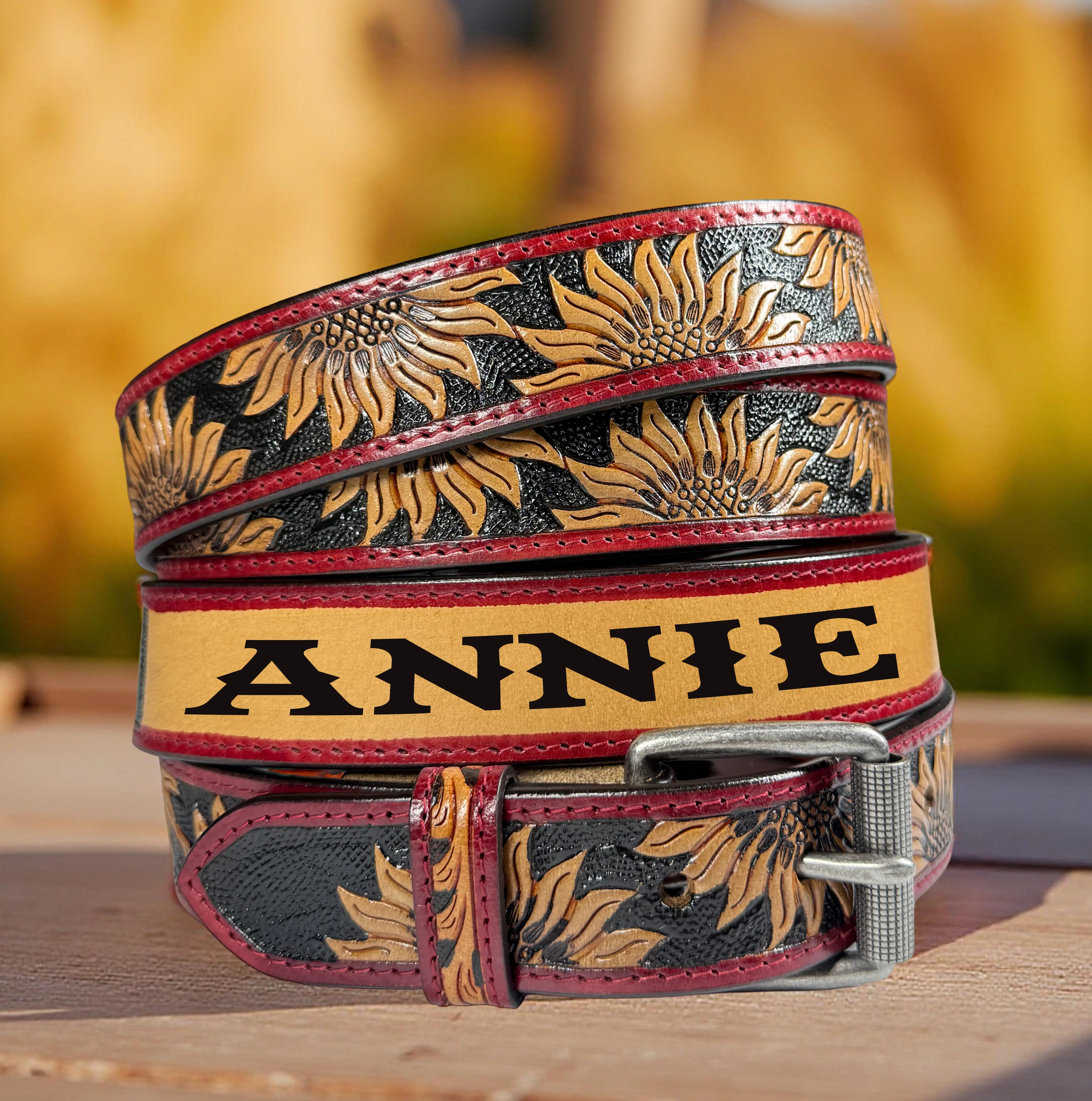 Name Western Eagle Leather Belt For Men Women, Personalized Cowboy Tooled Full Grain Leather Belt with Removable Buckle, Ranch Gift for Dad