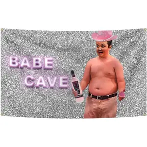 Babe Cave Meme Gibby Funny Man Cave Wall Flag Meme Tapestry Bedroom, Youth Dormitory, Living Room, Wall Decoration 3X5 FT Gift Hanging Printtapestry gifts for boyfriend