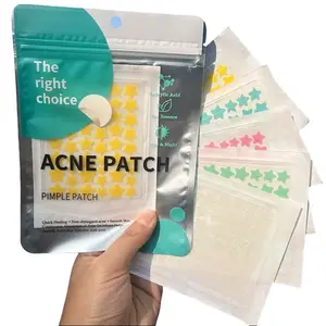 Small acne patches for the face, star-shaped patches, hydrocolloid acne patches, goldthread plum extract liquid and tea tree oil, skincare/skin repair products