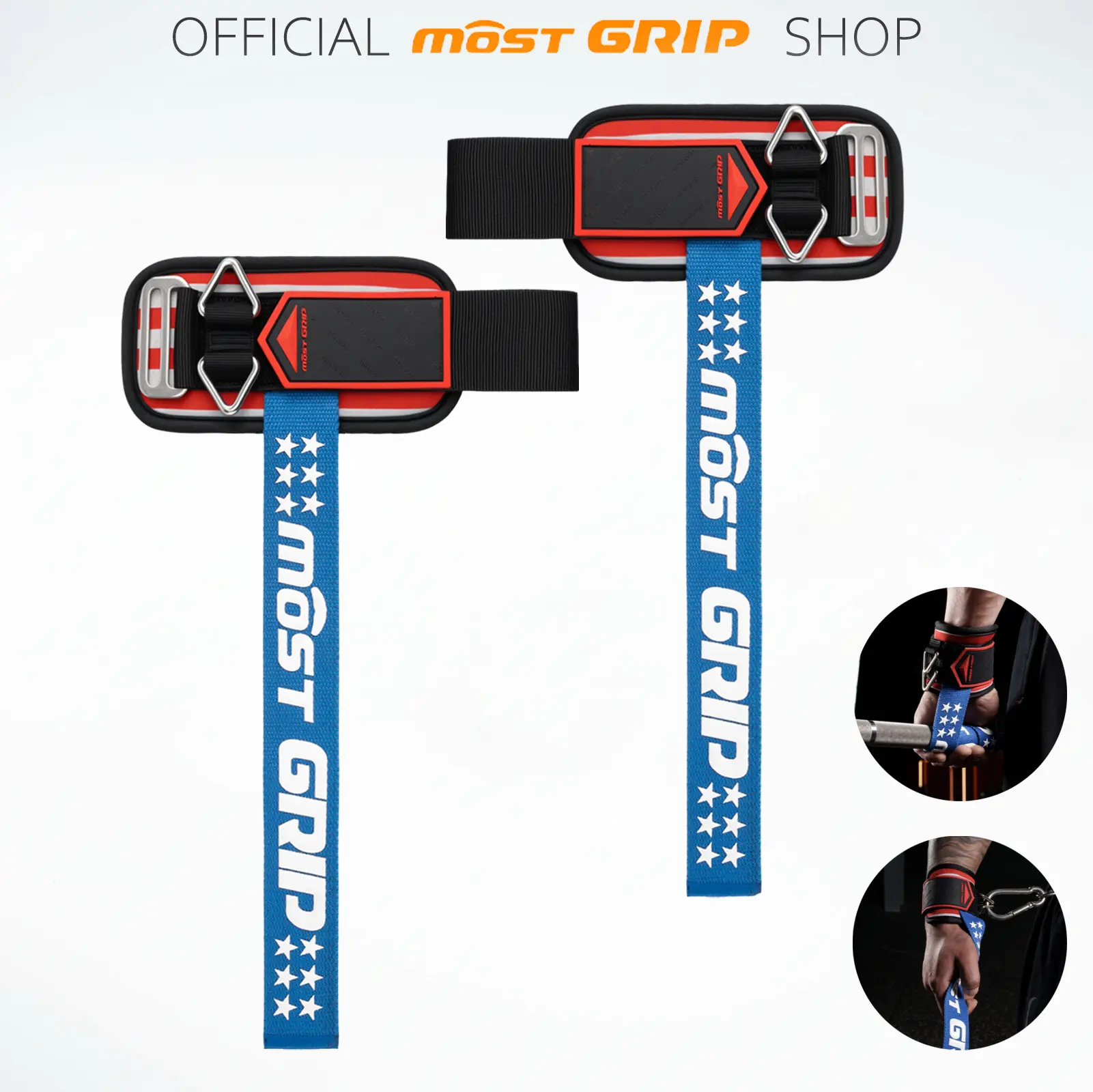 MOST GRIP High-Grip Drip Glue Non-Slip Wrist Straps - 2-in-1 Fitness Accessories with D-Rings for Cable Machine, 10mm Neoprene Padded Wrist Wraps for Weightlifting Deadlift, Gym Workout, Metal, Comfortable, Unisex, D-Ring Shape, After-Sales Support