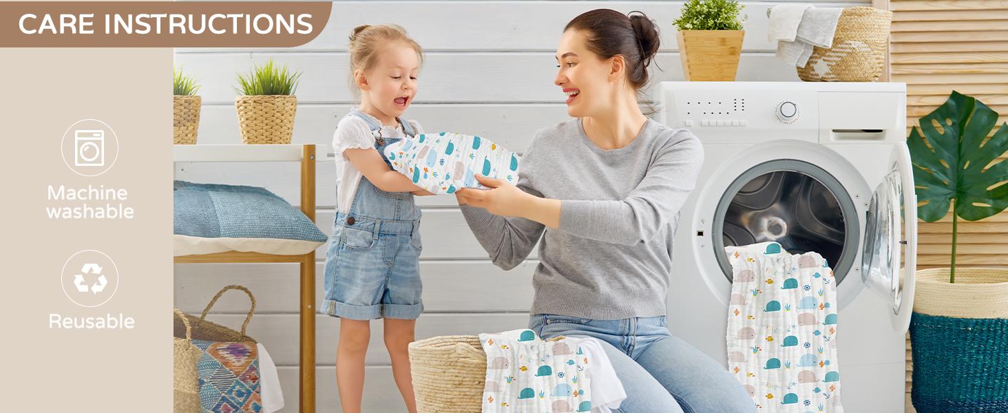 Yoofoss Baby Towels for Newborn 100% Muslin Organic Cotton Baby Bath Towel for Babies, Infant, Toddler and Kids, Large 32x32Inch, Soft and Absorbent Newborn Essential