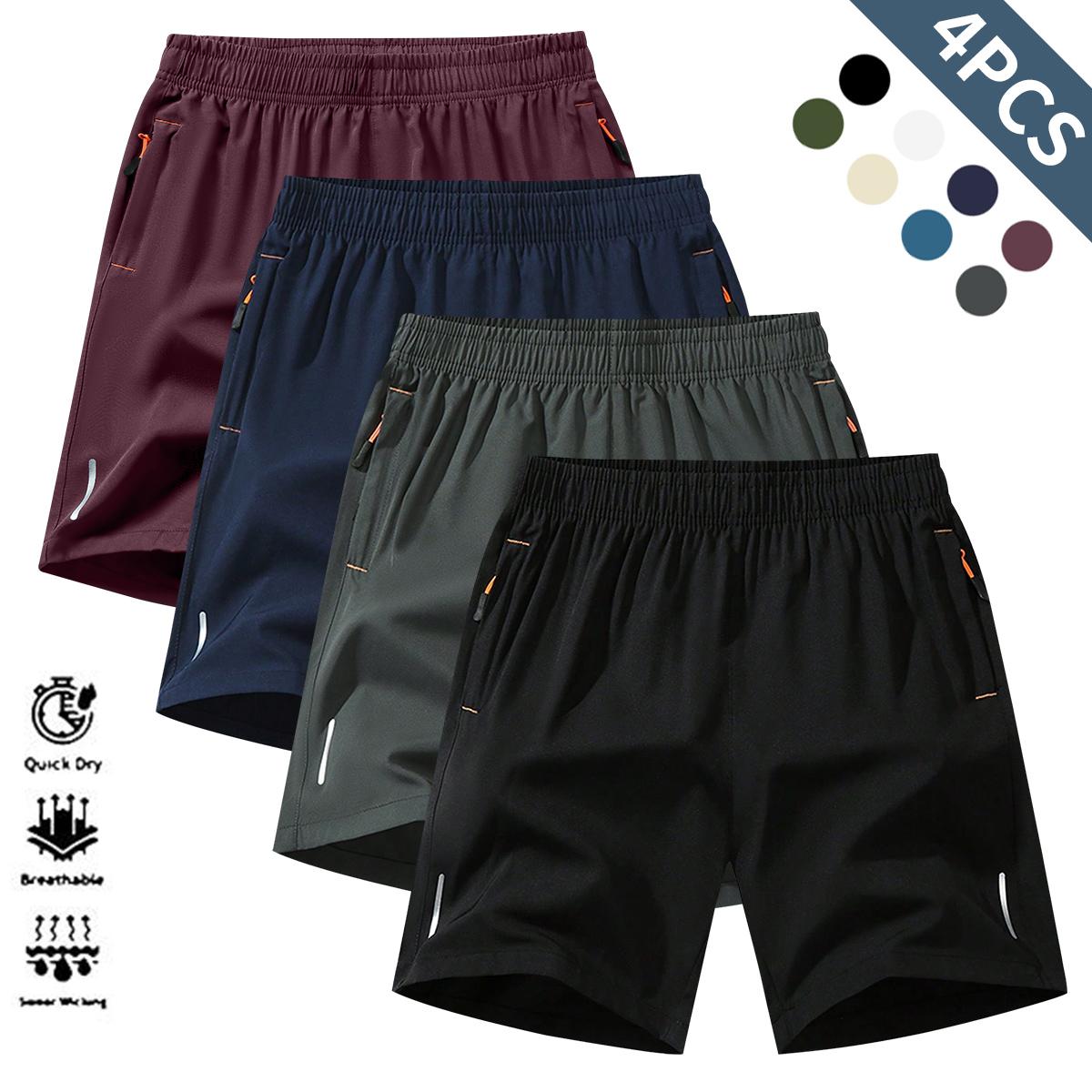 Breathable Moisture-Wicking Men’s Sports Shorts - Lightweight Textured Fabric for Summer Running & Gym - Wrinkle-Resistant Reflective Performance Wear