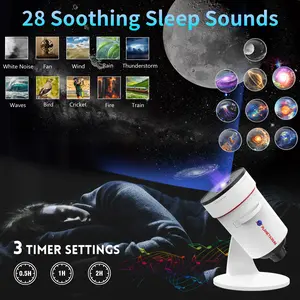 VanSmaGo 2026 Upgrade Planet Projector Planetarium Star Galaxy Light Projection White Noise Machine 10 Discs Adjustable Volume Sleep Sound Machine Solar System Space Planetarium Night Light X004OT3WNL