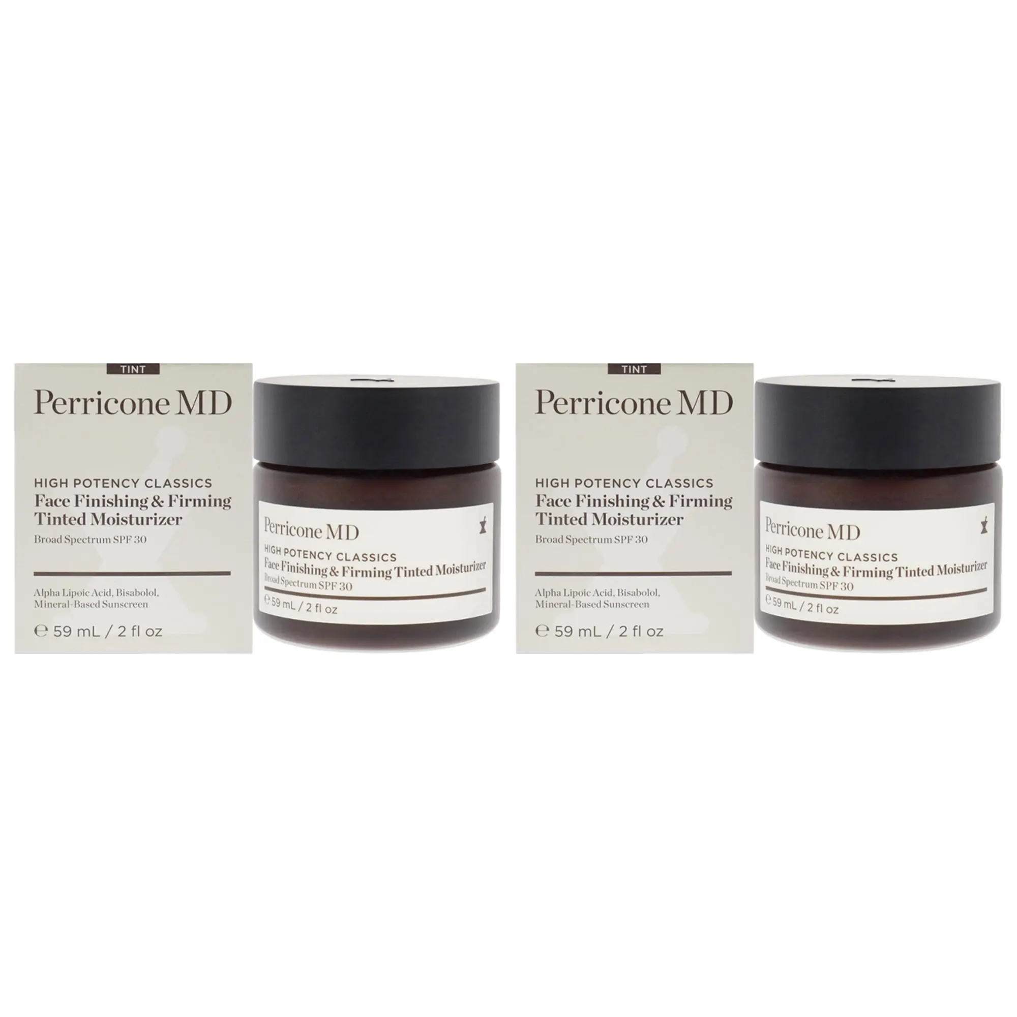 Perricone MD High Potency Classics Face Finishing & Firming Tinted Moisturizer SPF 30 - Unisex Daily Face Care, UV Protection, 2 fl oz, Pack of 2
