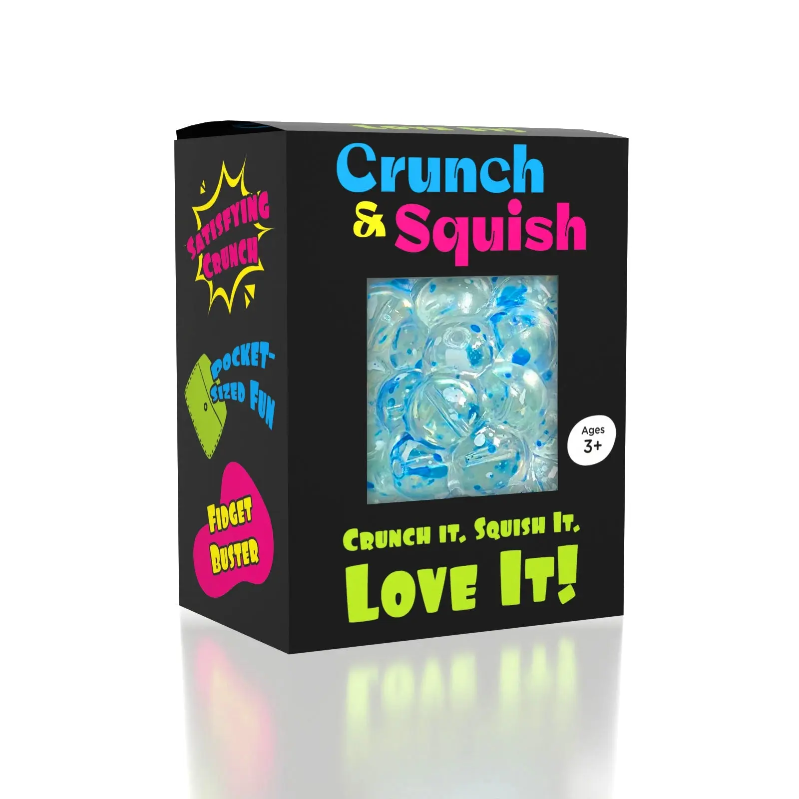 Crunch & Squish Stress Ball Fidget Toy 6cm Bead Filled ASMR Sensory Toy- Stress Anxiety Relief Kids Adults Portable Squish Ball Ships Assorted Colors