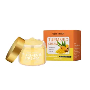 Turmeric Face Cream - Brightening, Hydrating Moisturizer for Dark Spots, Acne, Uneven Skin Tone | Daily Glow Cream for All Skin Types, Hydrate