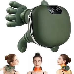 asmr head massager Neck Massager with Heat - Neck and Back Shiatsu Massager for Relieve Fatigue, Deep Tissue Portable Shoulder Massager for Home and Travel, Electric Kneading Whole Body Christmas Gifts for Women, Men, Dad, MomGreen Neck Care Stick