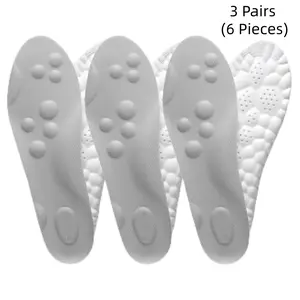 3 Pairs Cloud Insoles – Shock Absorption & All-Day Comfort for Feet, comfort gear, Ultra Soft Acupoint Massage Insoles Moisture Wicking Footwear height boosters